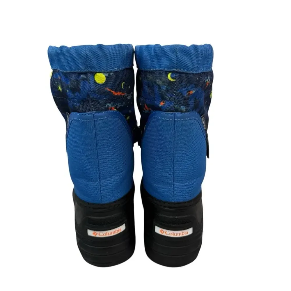 COLUMBIA Powderbug Plus II Print Snow Boots Unisex Kids US Sz 13 Blue Waterproof
